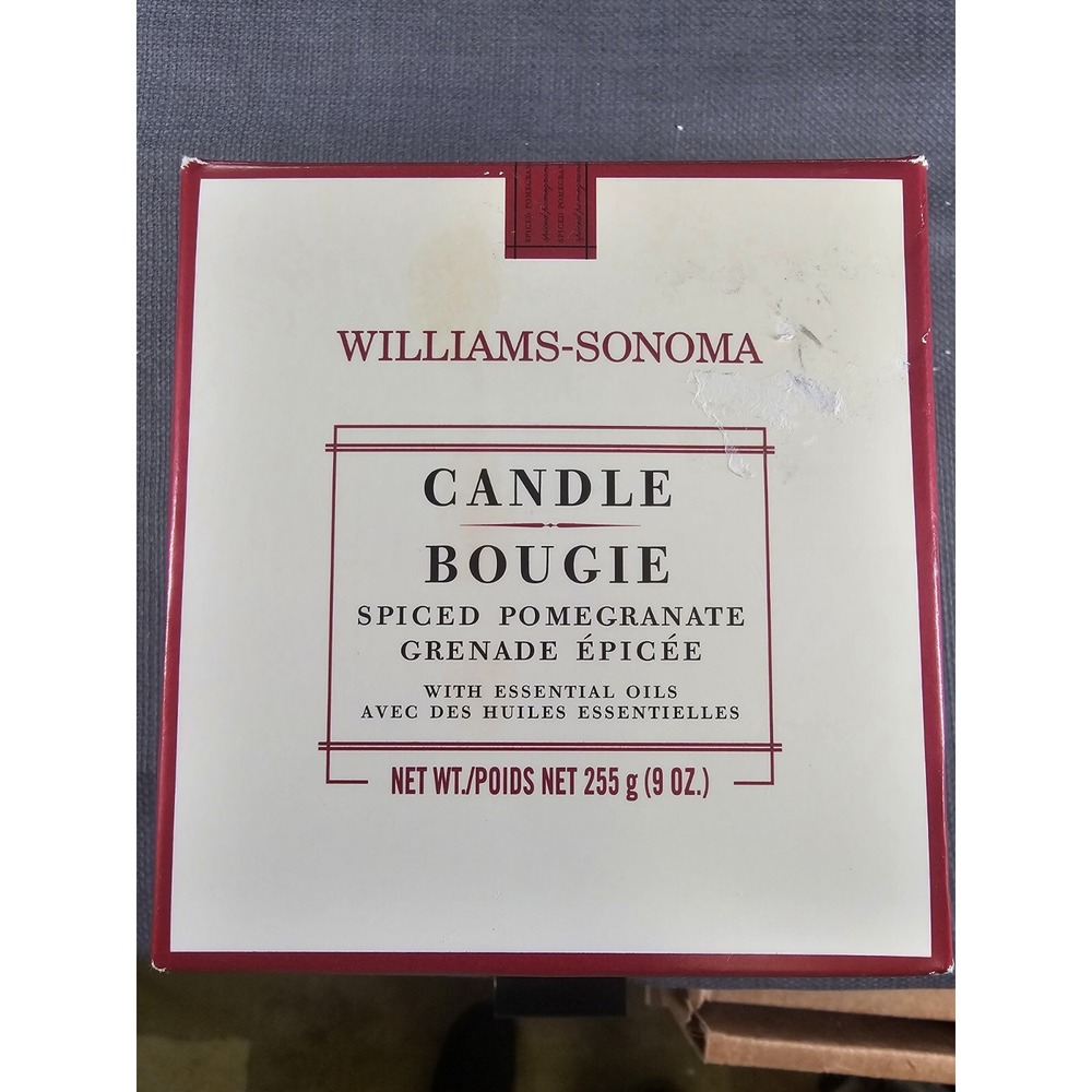 Williams Sonoma Spiced Pomegranate Candle 9 oz Paraffin Free Beeswax Vegetable
